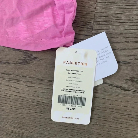 Fabletics Ryan Short-Sleeve Tie Up Tee - Size XXL - Misty Lilac - NWT - Picture 9 of 9
